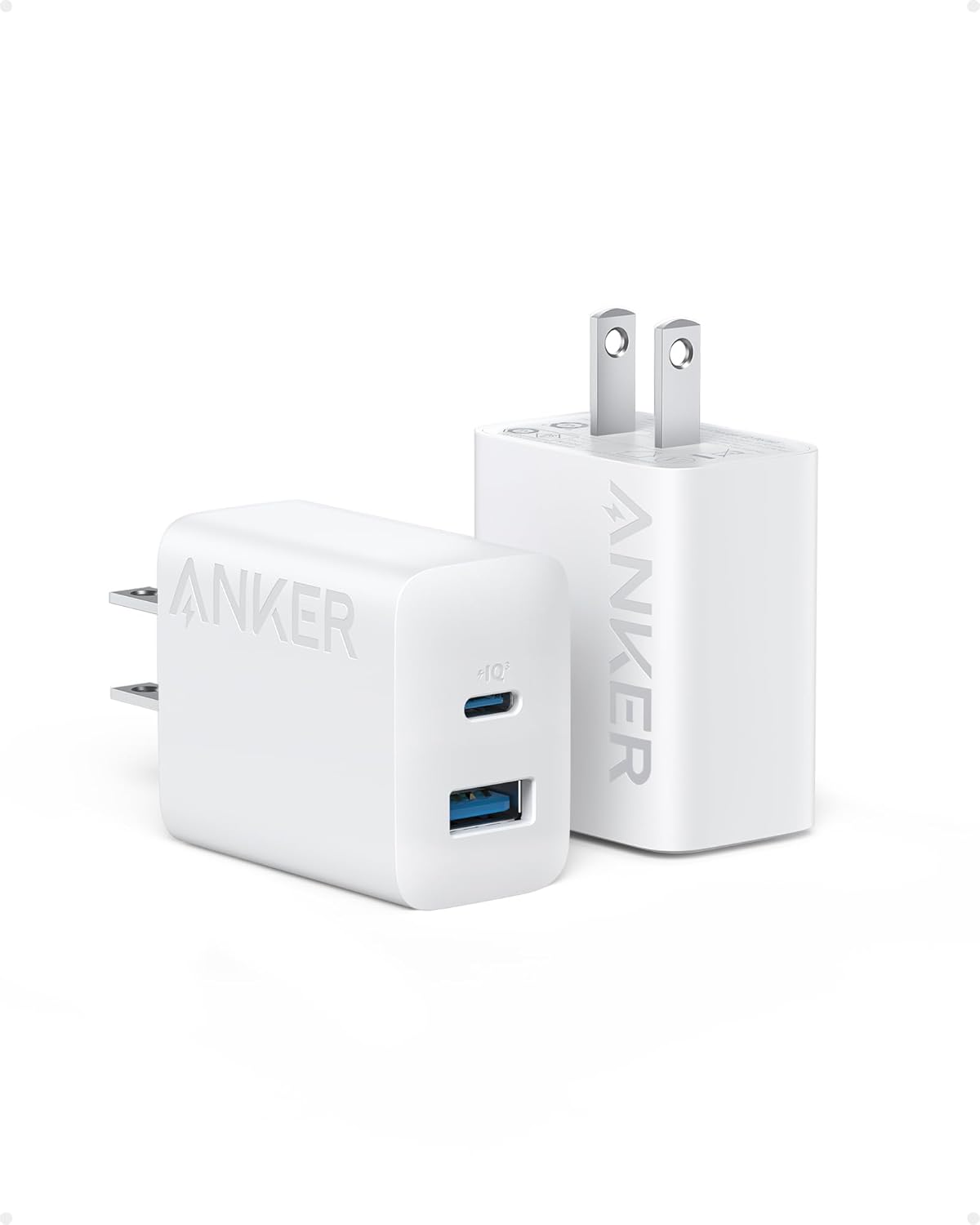 Anker iPhone 16 USB C Charger, 2-Pack 20W Dual Port USB C Charger