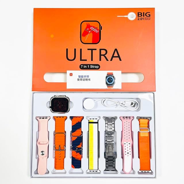 7 in 1ultra Smart Watch,with Metal Ocean Rubber Nylon 49mm