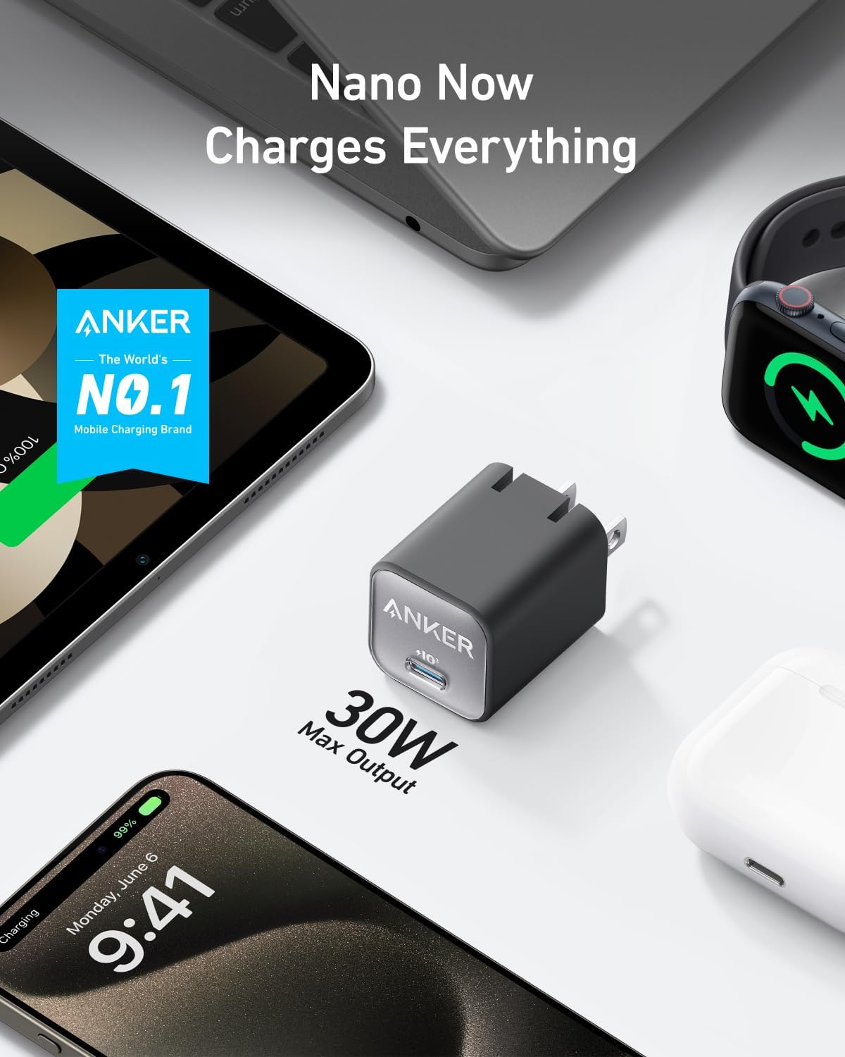 Anker Nano USB C Charger Block, 30W PIQ 3.0 Foldable iPhone Charger Fast Charging - Image 5