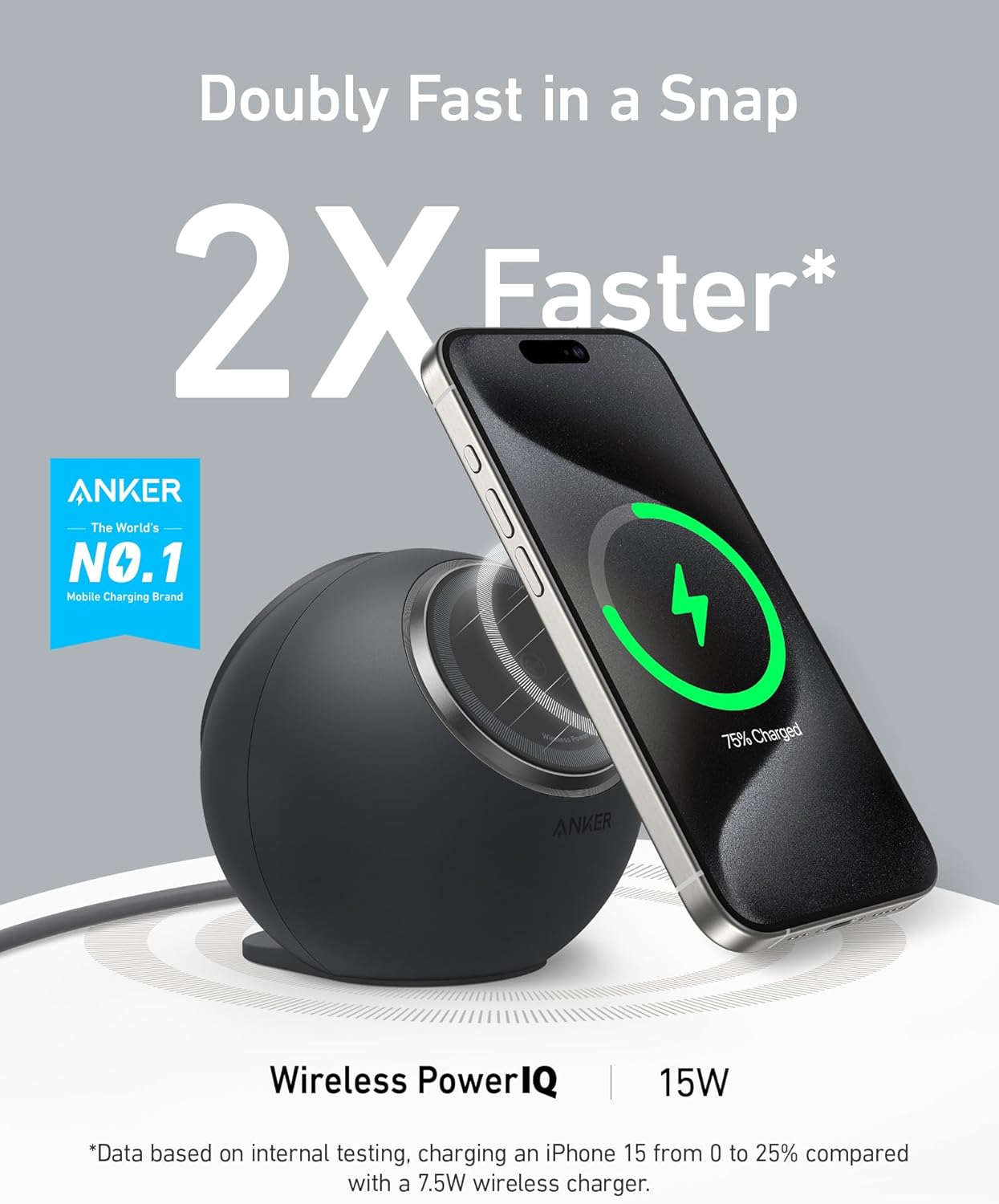 Anker MagGo Magnetic Charging Station, Qi2 Certified 15W Ultra-Fast MagSafe Wireless Charger - Image 5