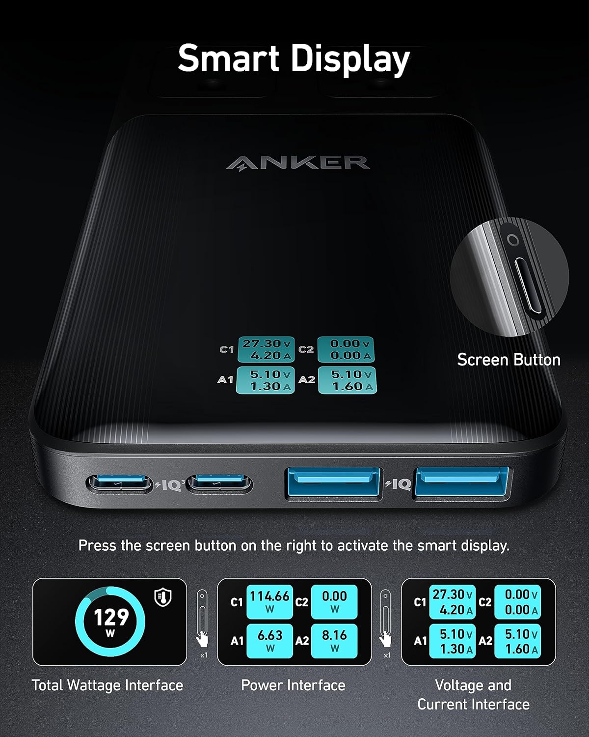 Anker Prime 6-in-1 USB C Charging Station, 140W Compact Power Strip - Image 2